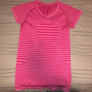 Lululemon Pink Striped T-shirt
